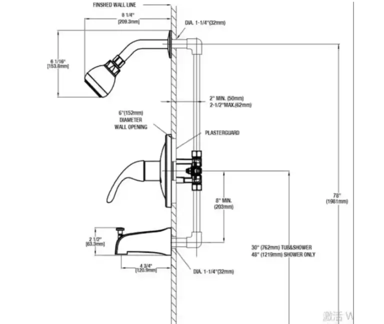 Wall Shower Plumbing Diagram