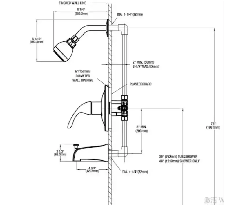 Wall Shower Plumbing Diagram