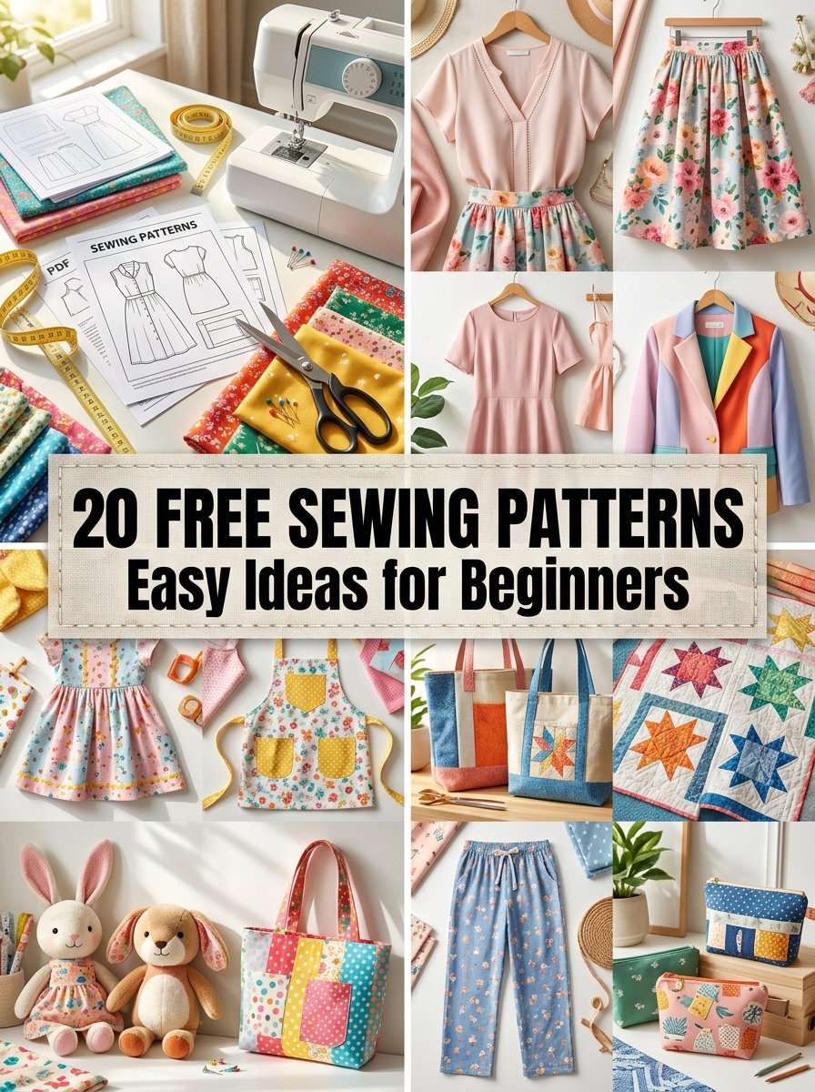Free Sewing Patterns: 20 Easy Ideas for Beginners & Women
